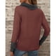 thumbnail image 4 of Sudadera cómoda de manga larga con cuello alto para mujer para invierno otoño oficina marrón 3XL, 4 of 6