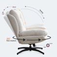 thumbnail image 4 of Othniel White Swivel Accent Chair with Ottoman Rocker Glider Chairs Ottoman Footrest Set, 4 of 10