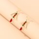 thumbnail image 4 of HomeKingdee Red Alloy Christmas Tree Earrings for Women - European Trend Christmas Jewelry Holiday Party Decorations, 4 of 5