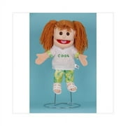 Sunny Toys 14" Brunette-Haired Girl in Green Pants Glove Puppet