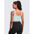 thumbnail image 2 of Firvespy Women Low Impact Sport Bra Workout Crop Tank Tops Square Neck Yoga Camisole with Built in Pads Blue Small, 2 of 5