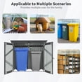 thumbnail image 6 of Roninkier Stainless Galvanized Outdoor Garbage Bin Shed Stores 2 Trash Cans for Garden, Black, 6 of 10