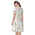 thumbnail image 2 of Bixox Robe d'Été à Manches Courtes pour Femmes Robe Ample Longueur Genou avec Poches-Floral Aquarelle A, 2 of 7