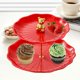 thumbnail image 5 of Soporte para postres y cupcakes de 2 niveles, multifuncional, para aperitivos y frutas, ideal para servir repostería. Oso rojo con oro, 5 of 8