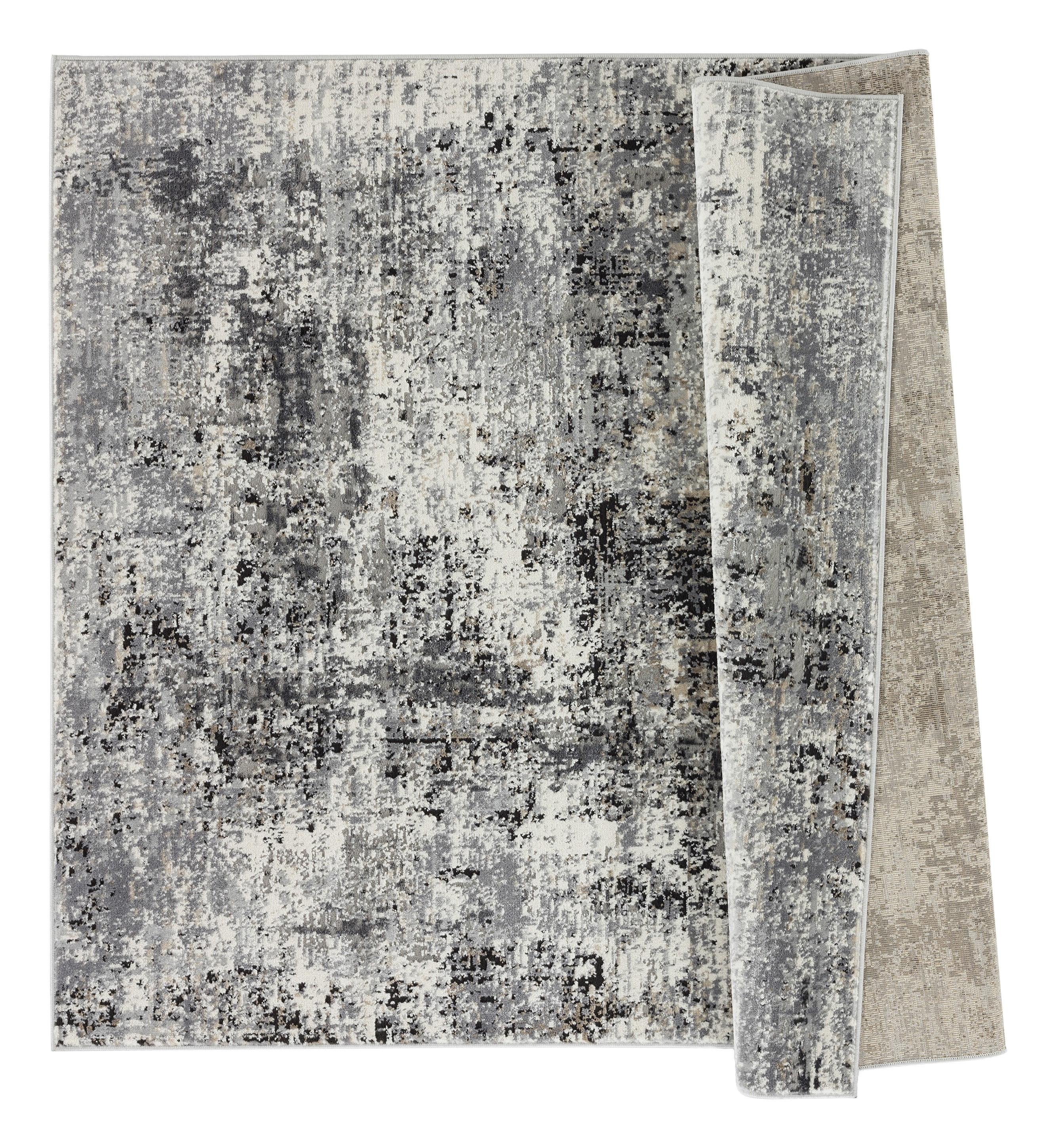United Weavers Hyperion Calypso Transitional Abstract Round Area Rug, Charcoal, 7'10" x 7'10"