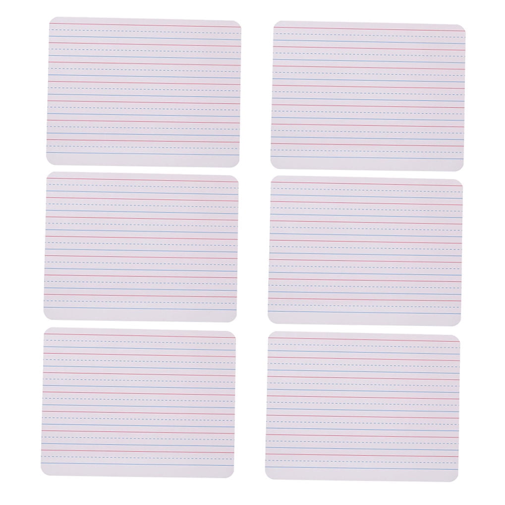 WHAMVOX  6 Pcs White Board with Horizontal Lines Double Sided Lap Boards