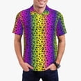 thumbnail image 3 of Balery Animal Paw Rainbow Printed Men’s Short Sleeve Polo Shirt, Midweight Men's Shirt,Golf Polo shirts -Medium, 3 of 9