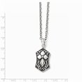 thumbnail image 3 of White Stainless Steel necklace with pendant 20 in Polished and Antiqued Cross, 3 of 3