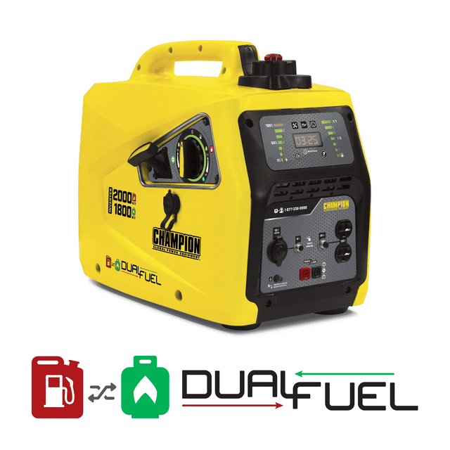 Champion Power Equipment 100402 2000-Watt Dual Fuel Portable Inverter Generator, Parallel Ready