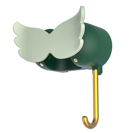 

JINGT Silicone Wing Mop Gripper Rack Broom Holder Wall Mount Self Adhesive for Kitchen Dark green