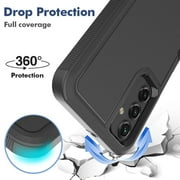 TJS for Samsung Galaxy A16 5G Phone Case, with Tempered Glass Screen Protector, Heavy Duty Rugged Shockproof Full Body Protection Cover for Galaxy A16 5G (Black)