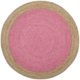 thumbnail image 3 of Safavieh Natural Fiber Round Collection NF801P Handmade Boho Braided Jute Area Rug, 6' x 6' Round, Pink, 3 of 4