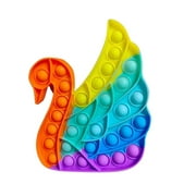Daciye Silicone Swan Bubble Kid Adult Fidget Stress Relief Toy (Rainbow)