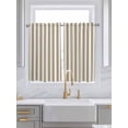 thumbnail image 2 of Tier Curtains 45 Inches Long, Beige Striped Window Treatment Curtain Drapes, Modern Farmhouse Beige White Stripes Small Curtain Drapes for Bathroom Laundry Room, 27.5"x45", 2 Panels, 2 of 7