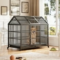 thumbnail image 2 of Heavy Duty Dog Crate, 51 in Dog Crate with Double Door, 360° Lockable Wheels and Removable Tray, Easy to Assembly, Indoor Dog Cage for Small Medium Large Dogs, 2 of 7
