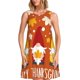 thumbnail image 1 of Balery Happy Thanksgiving Three Gnomes Vestidos de verano para mujer con estampado: vestido holgado sin mangas, vestido playero informal y cómodo para días calurosos., 1 of 7