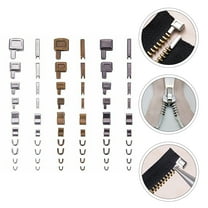24 Sets Zipper Slider Insertion Pin Zipper Bottom Alloy Zipper Slider Retainer Zipper Stopper Repair for Coats DIY Sewing Replacement