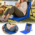 thumbnail image 4 of Folding Beach Chair Mat with Backrest Portable Lightweight Outdoor Seat with Carry Bag Breathable Mesh Seat for Picnic Beach Garden Camping Blue, 4 of 5