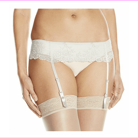 Wacoal Embrace Garter Belt Embrace Lace White/Silver Women's Size M/L