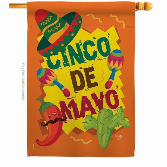 Ornament Collection H192025-BO Cinco de Mayo Summertime 28 x 40 in. Double-Sided Decorative Vertical House Flags for Decoration Banner Garden Yard Gift
