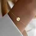 thumbnail image 4 of Turandoss Gold Initial Bracelet for Women 18K Gold Plated Initial T Personalized Letter Bracelet for Women Dainty Coin Disc Link Charm Bracelet Womens Jewelry Birthday Wedding Gift for Women Girls, 4 of 9