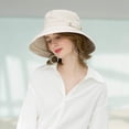 thumbnail image 5 of Womens Cotton Wide Brim Sun Hats UPF50+ UV Packable Beach Hat Summer Bucket Cap for Travel, 5 of 7
