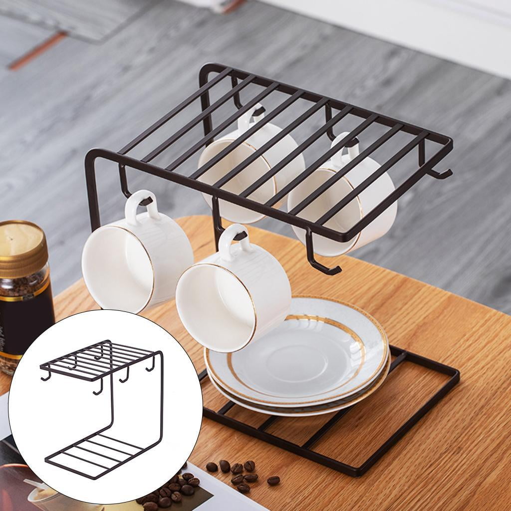 Cup Drying Rack Stand-6 Cup Metal Drainer Holder Rack- Non-Slip Mugs Cups  Organizer Kfc11014 - China Stainless Cup Holder Rack and Cup Holder price