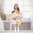 thumbnail image 7 of FORMRS Wearable Blanket Hoodie with Sleeves for Kids Cozy Flannel Sweatshirt, Colorful Retro Floral, 7 of 7
