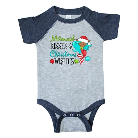 

Inktastic Mermaid Kisses and Christmas Wishes with Seashells Gift Baby Boy or Baby Girl Bodysuit