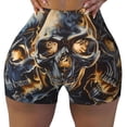 thumbnail image 2 of Rocae Fiery Skull Trio for Women's Quick-Dry Running Shorts,Ladies Active Athletic Apparel Yoga Workout Gym Running Volleyball Spandex Shorts-X-Large, 2 of 8