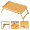 thumbnail image 1 of RENACLIPY Bureau Robuste pour Genoux Table Pliante Portable en Bambou pour Lit Ordinateur Portable et Service de Nourriture, 1 of 8
