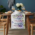 thumbnail image 2 of Purple Spring Floral Table Runner - 70 Inch Long, Kitchen Dining Table Runner Dresser Scarves, Weeping Watercolor Botanical Butterfly Farmhouse Decor for Coffee Tables Wedding Party Banquet, 2 of 8