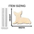 thumbnail image 2 of Unfinished Wood Laying Chihuahua Shape - Craft - up to 46" DIY 3" / 1/4", 2 of 3