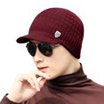 thumbnail image 3 of Hontri Cotton Baseball Cap in Clearance, Men Warm Baggy Weave Crochet Winter Wool Knit Ski Beanie Caps Hat, Male Red One Size, 3 of 8