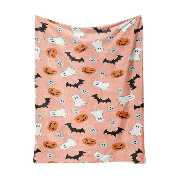 Couverture d'Halloween Citrouille Couvertures en Molleton Automne Action de Grâce Style Ferme Jeté en Flanelle 60x50 Polyester Douce Légère Durable pour Maison Salon Canapé Lit Chaise Dortoir