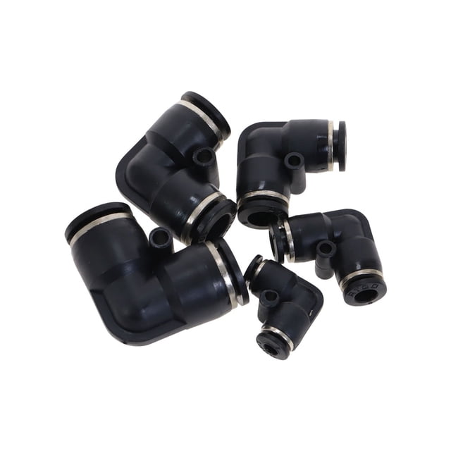 5 unids accesorios neumáticos Conectores de tubos de tubo negro AIR AIR TUBO DE AGUA RÁPIDA PUSH EN LA MANGUERA CUBIERTA RÁPIDA 4mm 6mm 8mm 10mm 12mm