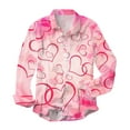 thumbnail image 4 of JLFKNG Mens T-Shirts Short Sleeve Shirts For Men Romantic Valentines Day Love Heart Printed Buttons Up Breathable Shirt Tops Suitable For Vacation, 4 of 7