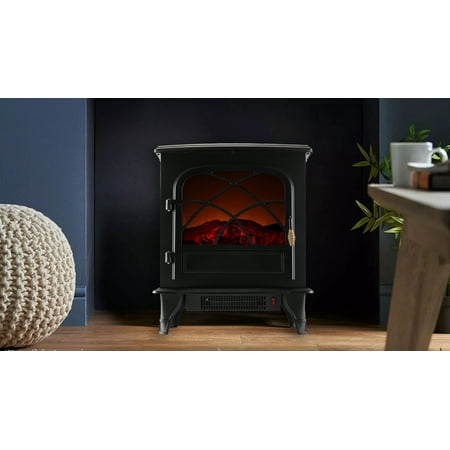 Wood Stove Mantel Ideas Caesar Fireplace FP203-T3 Portable Indoor Home Compact Electric Wood Stove Fireplace Heater with Thermostat for Office and Home 1500W ()