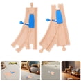 thumbnail image 2 of Juego de 2 vías de tren de madera con desvío y vía curva para niños pequeños. Compatible con las principales marcas de trenes de madera. Ideal para crear circuitos de trenes., 2 of 8