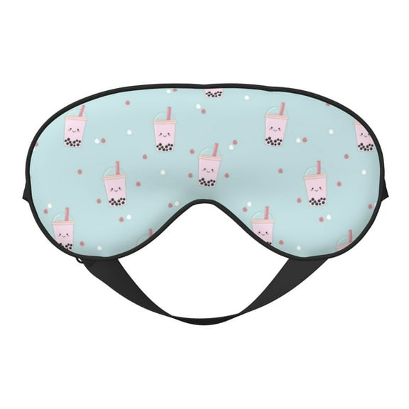 Naloa Milk Tea Print Sleep Mask for Sleeper, Light Blocking Sleeping Eye Mask for Women Men, Eye Shade with Adjustable Strap for Travel, Nap,Meditation