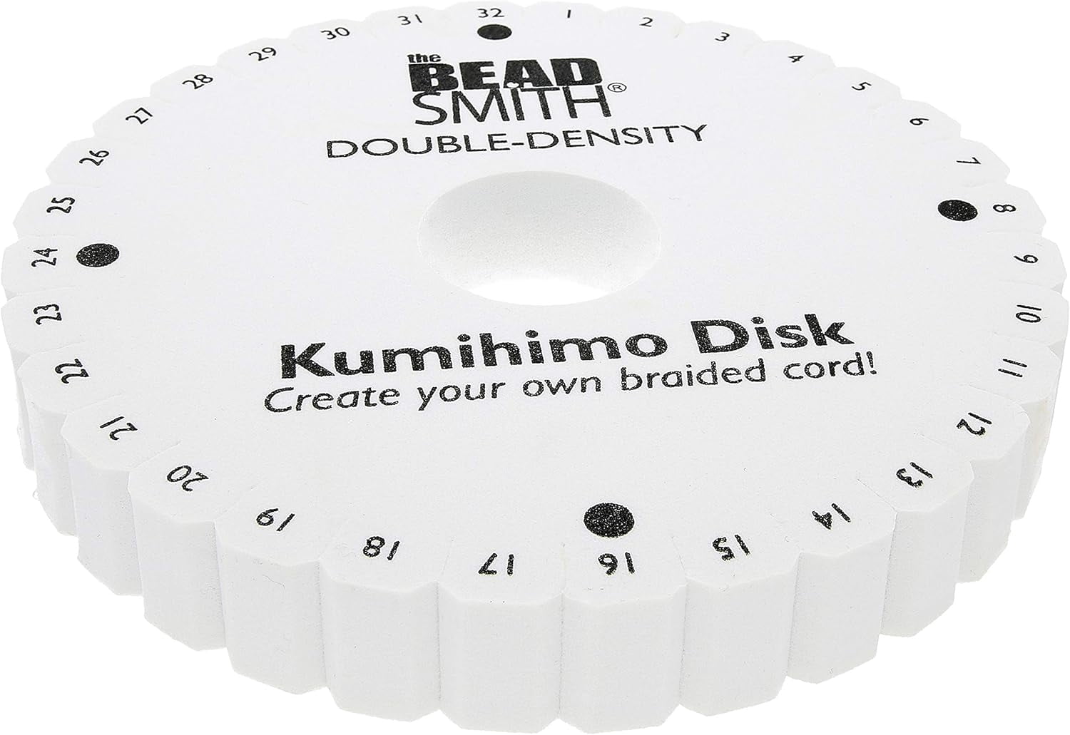 The Beadsmith Round Kumihimo Disk, 6 inch diameter, 0.75” (20mm) thick double dense foam, Jewelry Tools for Braiding, box of 10 disks