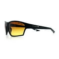 thumbnail image 6 of Xloop Mens HD+ Night Driving Amber Lens Wrap Around Sport Plastic Sunglasses Matte Black, 6 of 7