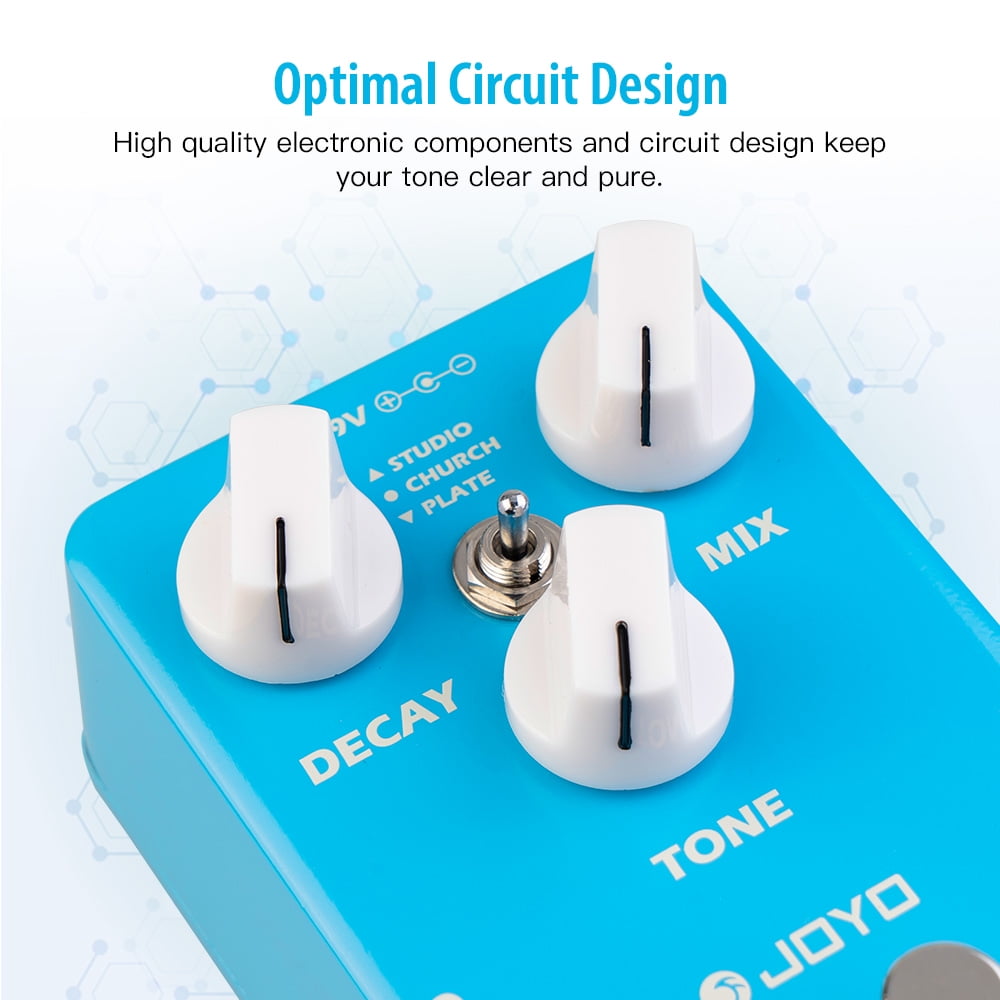 JOYO JF-20 MOIST Aluminum Alloy Digital Reverb Guitar Effect Pedal, 3 Reverb Modes with True Bypass for Electric Guitar