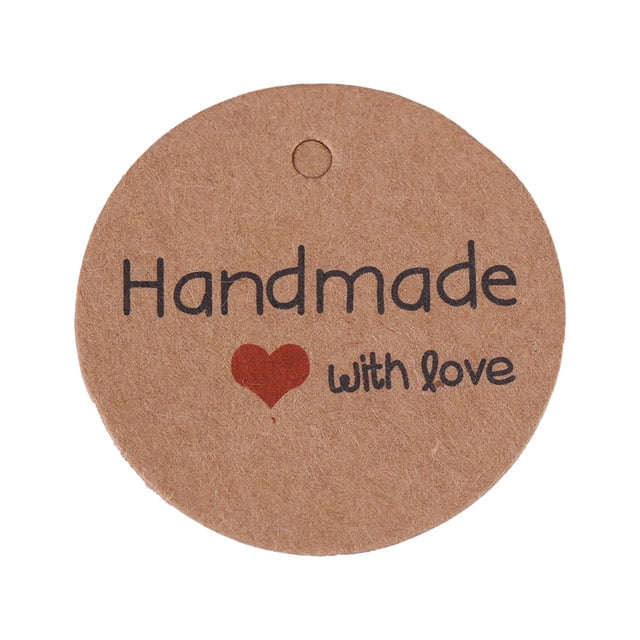 Greensen 100pcs Brown Handmade Hang Label Wedding Favor Gift Dessert Tags Clothing Jewelry Price Tag,Wedding Favor Tags, Wedding Favour Tags