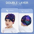 thumbnail image 6 of Xecao Magic Colorful Forest Leaves Print Beanie Hat Toddler Girls Boys, Baby Hats Winter Warm Knitted Thermal, Kids Winter Caps, 6 of 7