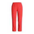 thumbnail image 5 of LIaqionyy Women's Baggy Pants Elastic Waisted Straight Leg Loose Casual Work Solid Color Trousers with Pockets, 5 of 8