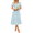 Blue, variant on Women‘s Summer Boho Floral Midi Dress 2026 Casual Short Sleeve Square Neck Flowy Beach Vacation Long Dress