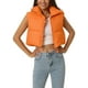 thumbnail image 1 of Chaleco acolchado ligero de mujer INSPIRE CHIC con cuello alto y cremallera, chaleco corto, color naranja, 1 of 6