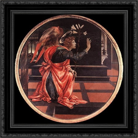 Gabriel from the Annunciation 20x20 Black Ornate Wood Framed Canvas Art by Lippi, Filippino