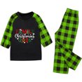 thumbnail image 2 of Xdegoge Matching Christmas Pajamas for Family 2 Piece Raglan Tops Pants Plaid Xmas Holiday Graphic Outfits Pjs Lounge Sleepwear Cute Christmas Pajamas for Women Tall Women's Pajamas, 2 of 3